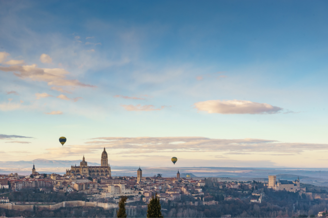 Sobrevolando Segovia en globo